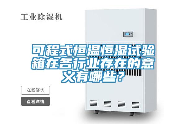 可程式恒溫恒濕試驗箱在各行業(yè)存在的意義有哪些？